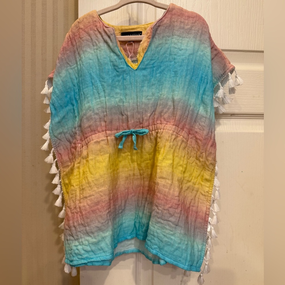 Andy & Evan Girls Pastel Rainbow Ombre Swim Caftan Coverup